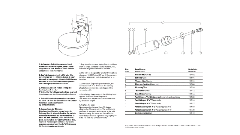 Rohrventiltränke aus Edelstahl im % Ausverkauf