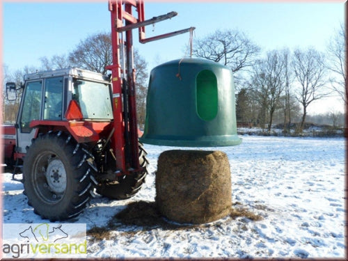 Heuglocke für Pferde 180cm - Wetterfeste Rundballenraufe aus Kunststoff