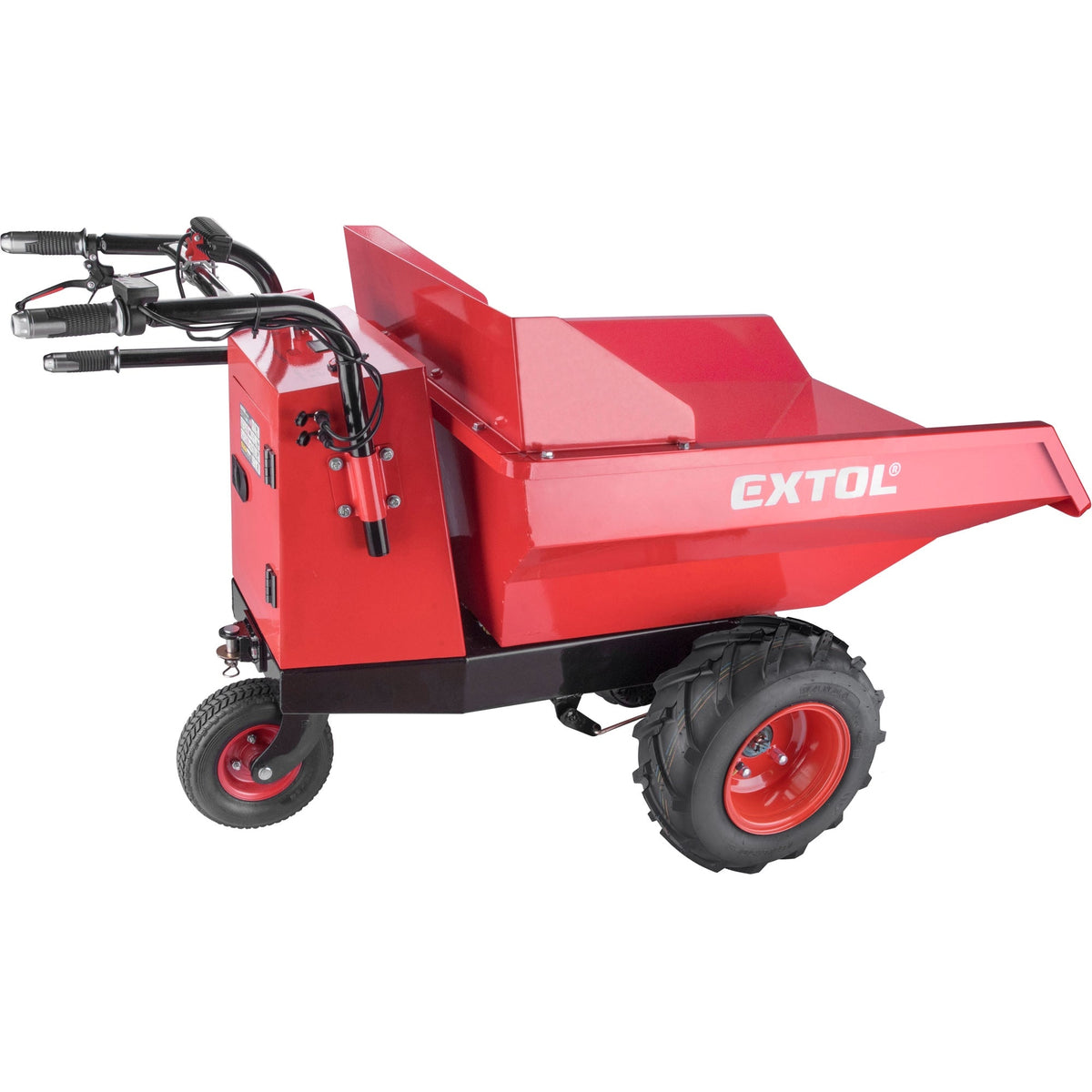 Elektrische Kippschubkarre mit Akku, 200L Mulde, 400kg Traglast, EXTOL PREMIUM