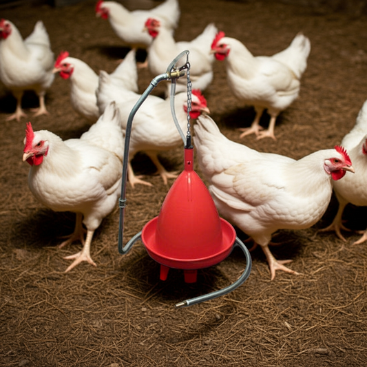 Geflügeltränke für Freiland und Stall direkt an die Wasserleitung PVA Ständertränke