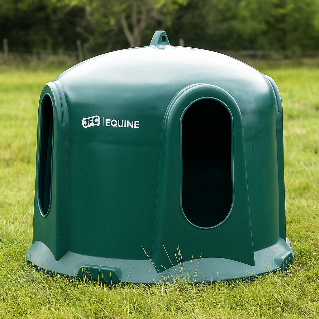 Heuglocke für Pferde + Rundballenheunetz bis 160cm DRM Masche 45mm