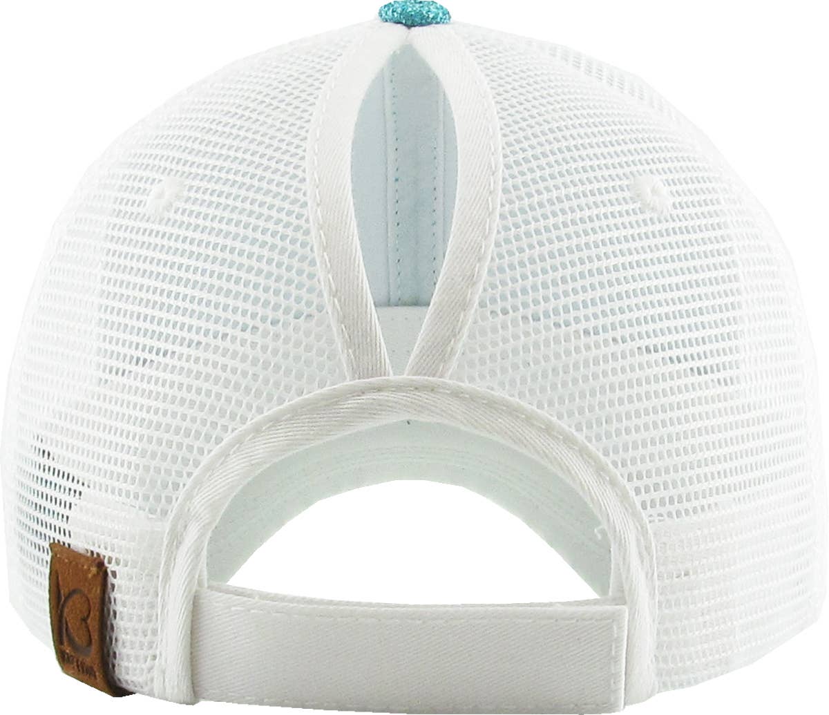 KBETHOS - Glitzernde Baseballkappe im Meshback-Stil mit Ponytail-Öffnung