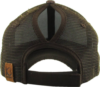 KBETHOS - Glitzernde Baseballkappe im Meshback-Stil mit Ponytail-Öffnung