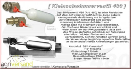 Ersatzdichtungsstopfen für PVA Kleinschwimmerventil 480-A