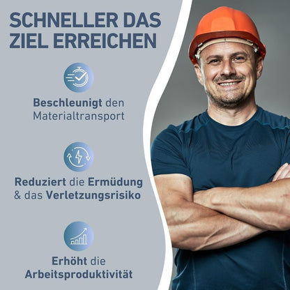 Elektrische Kippschubkarre mit Akku, 200L Mulde, 400kg Traglast, EXTOL PREMIUM