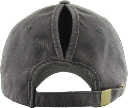 KBETHOS Baumwoll-Baseballkappe mit Schlitz für Zopf