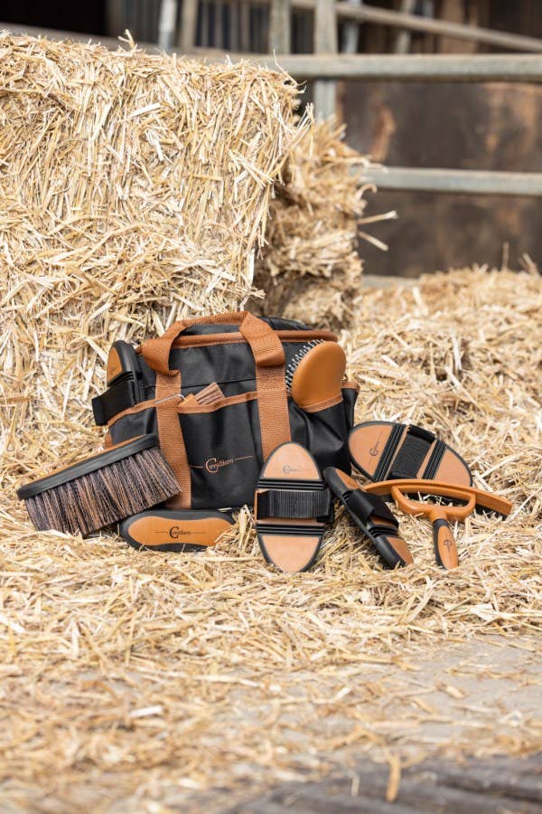 Covalliero Putzzeugtasche schwarz/braun