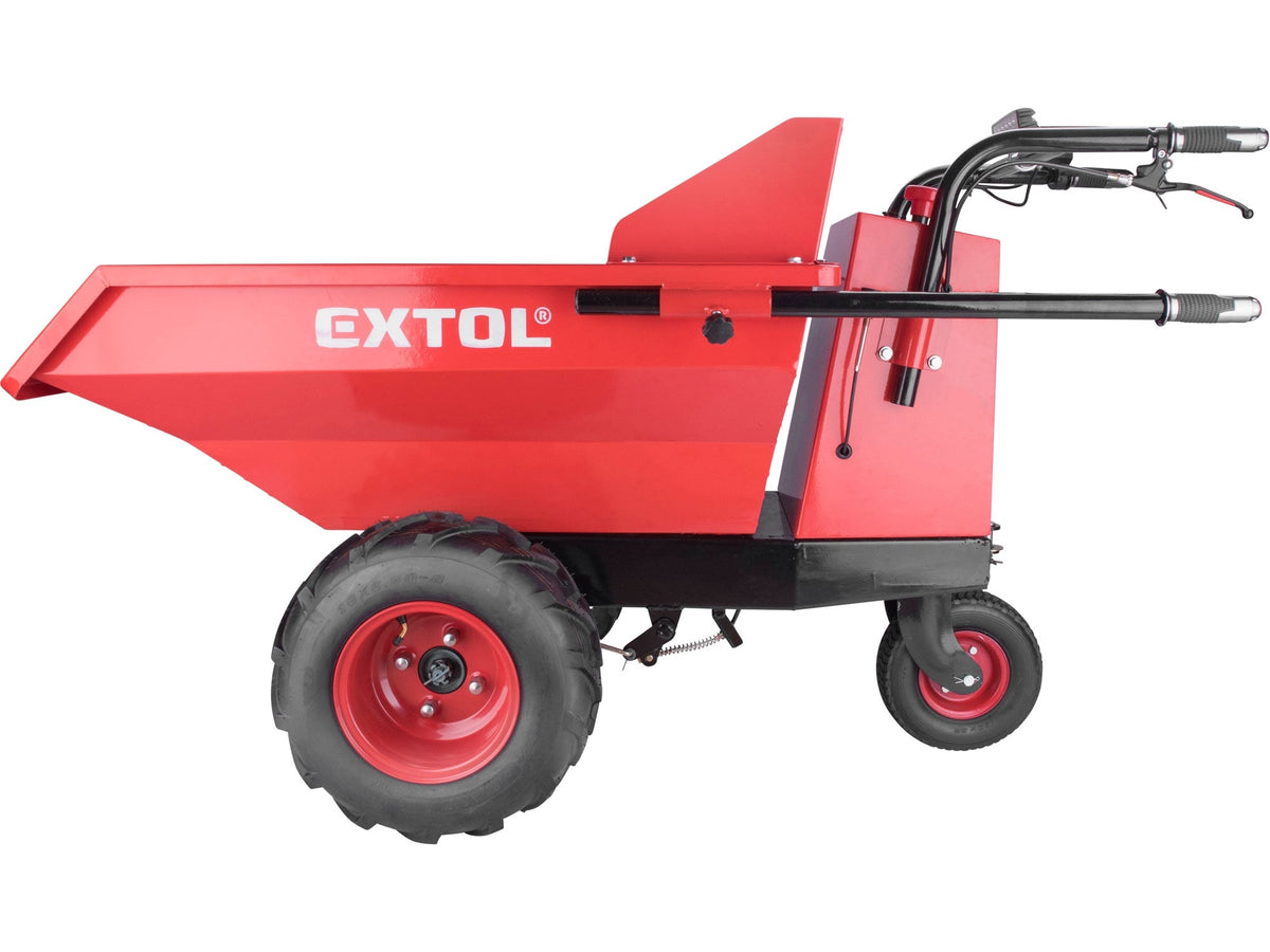 Elektrische Kippschubkarre mit Akku, 200L Mulde, 400kg Traglast, EXTOL PREMIUM