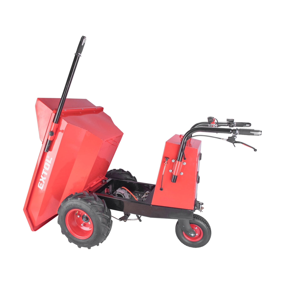 Elektrische Kippschubkarre mit Akku, 200L Mulde, 400kg Traglast, EXTOL PREMIUM
