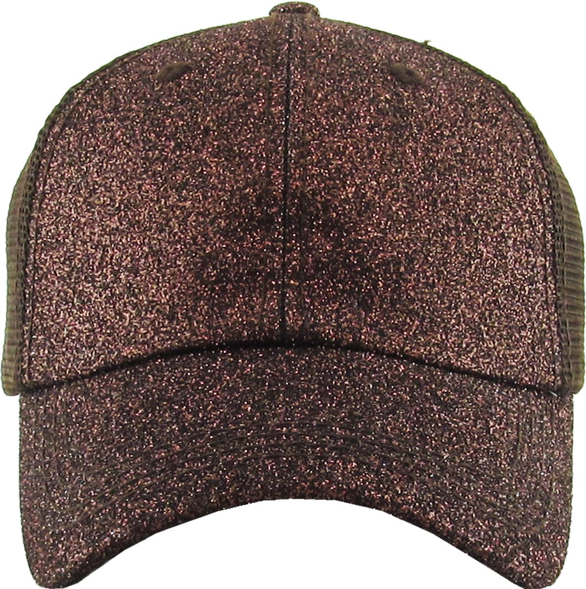 KBETHOS - Glitzernde Baseballkappe im Meshback-Stil mit Ponytail-Öffnung