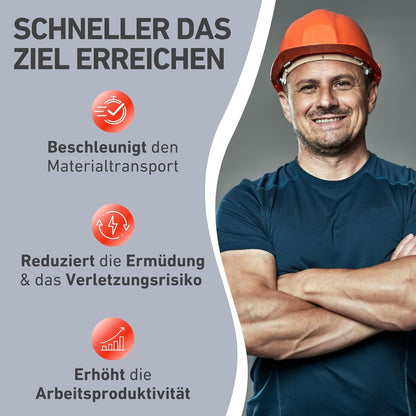 Elektrische Schubkarre mit Akku, 400kg, 225L Mulde, 40V, EXTOL PREMIUM