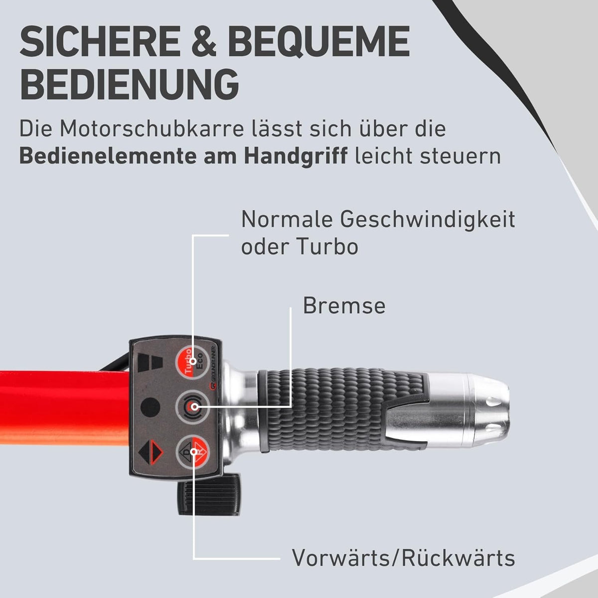 Elektrische Schubkarre mit Akku, 400kg, 225L Mulde, 40V, EXTOL PREMIUM