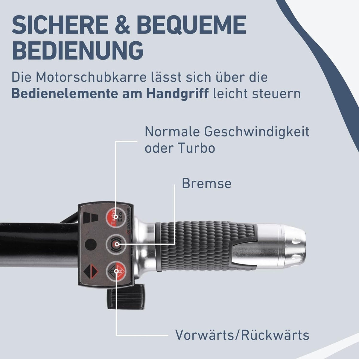 Elektrische Schubkarre mit Akku, 80L Mulde,  PREMIUM Kraft sparen