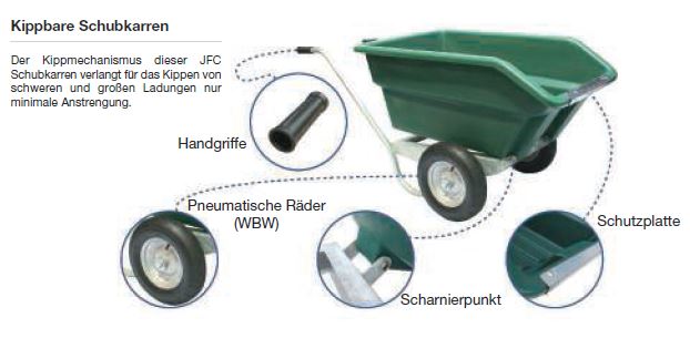 Kippschubkarre 250 L – JFC Universalkarre in 4 Farben sofort verfügbar