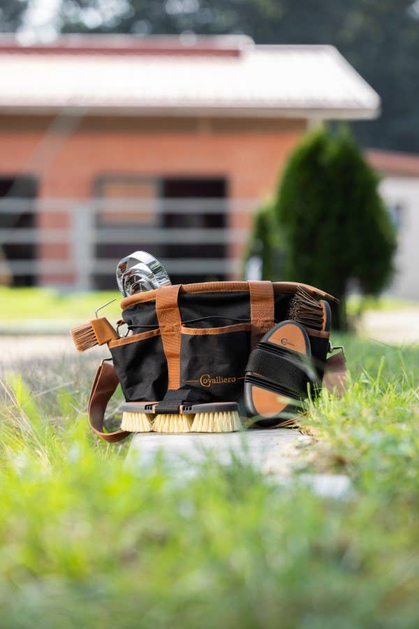 Covalliero Putzzeugtasche schwarz/braun