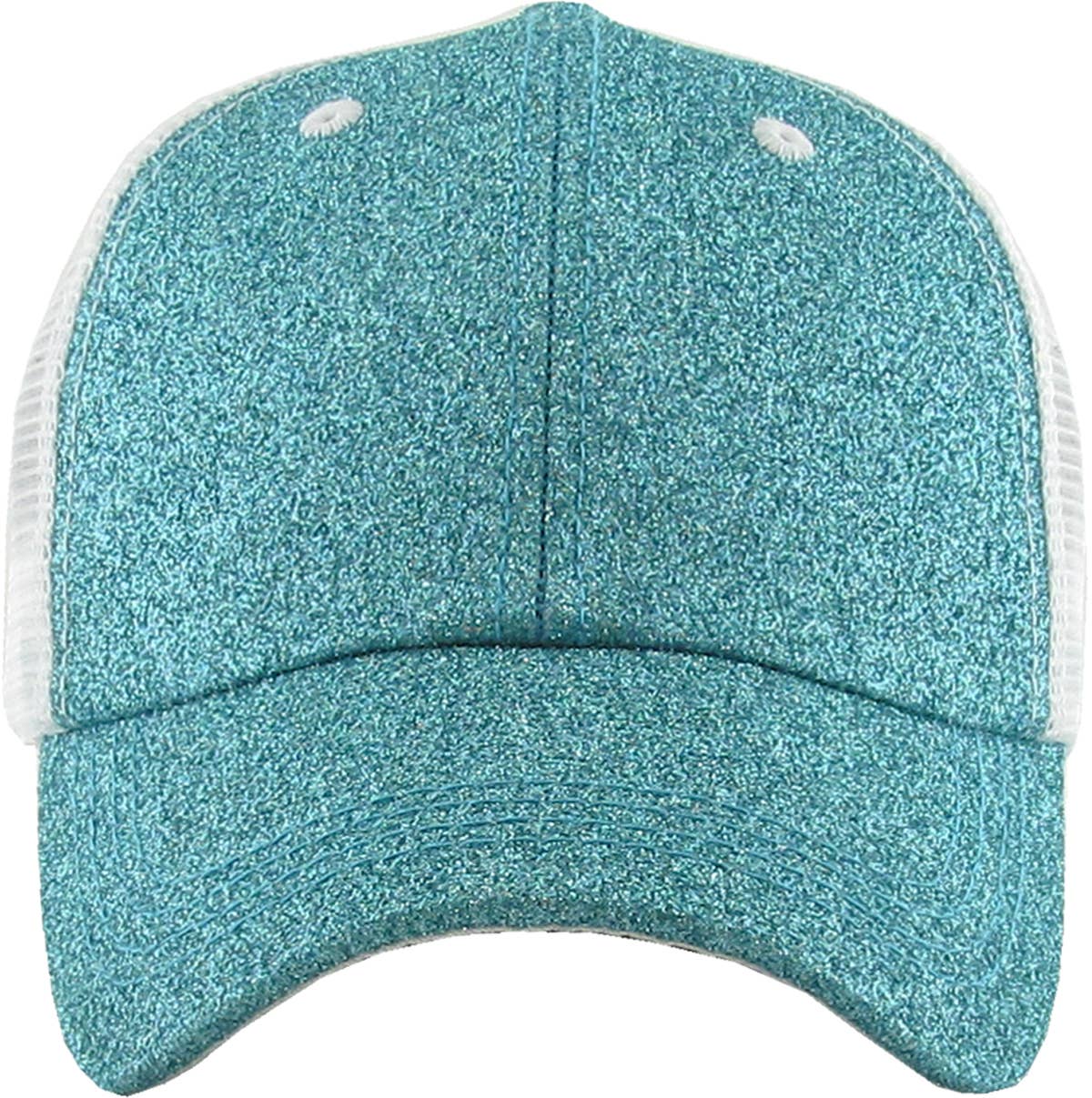 KBETHOS - Glitzernde Baseballkappe im Meshback-Stil mit Ponytail-Öffnung