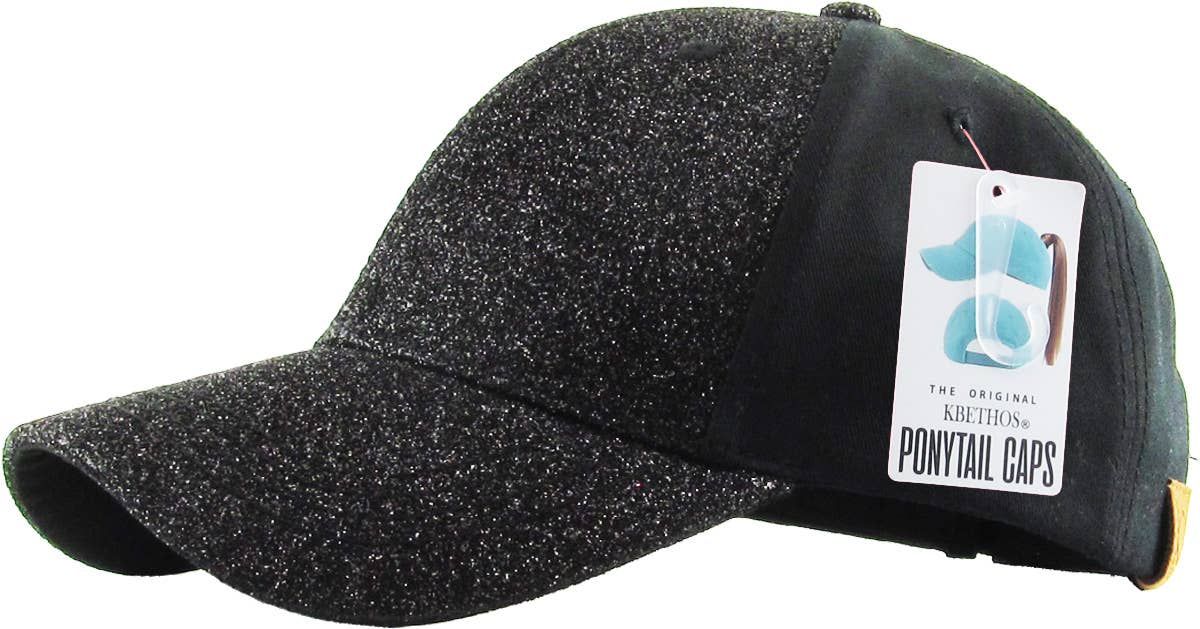 KBETHOS - Glitzer-Pferdeschwanz- schwarz